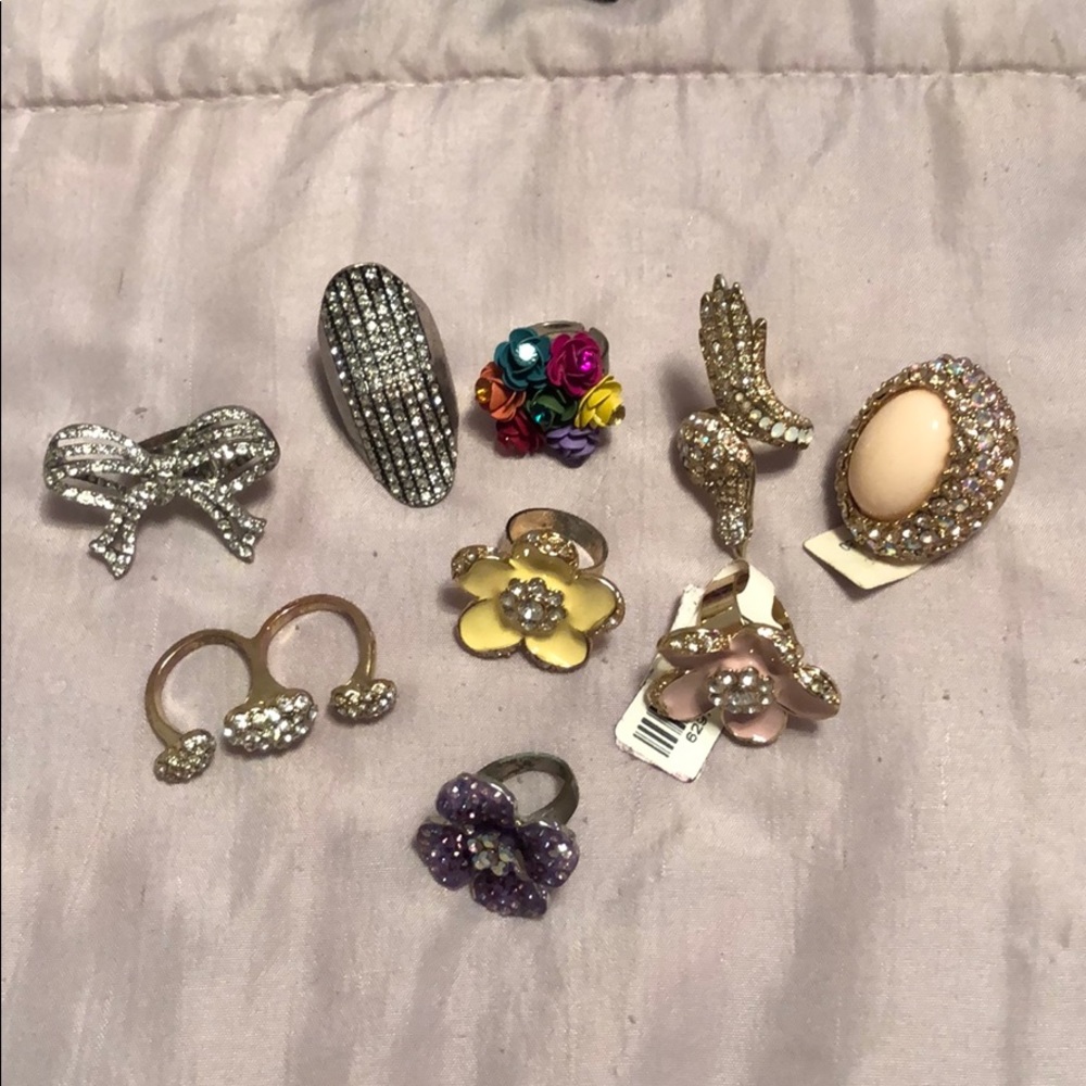 9 fashion statement cocktail rhinestone rings 6